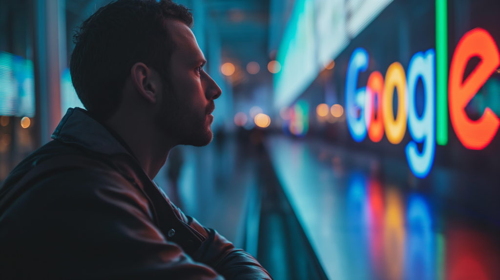 Man staring into Google's future